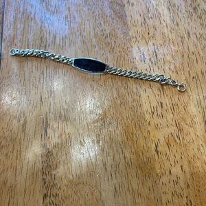 12kgf Gold Chain Bracelet with Black Accent